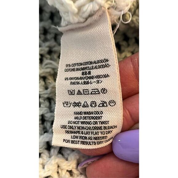 Free People Women’s S Parkslope Stripe Mint Ivory Pullover Sweater - Picture 12 of 13